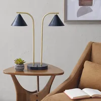 Black and Gold Double Shade Table Lamp