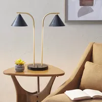 Black and Gold Double Shade Table Lamp