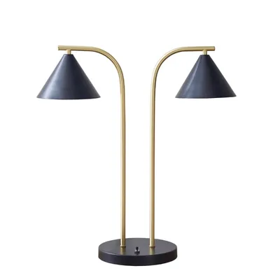 Black and Gold Double Shade Table Lamp