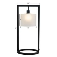 Black Rectangle Hanging Shade Table Lamp