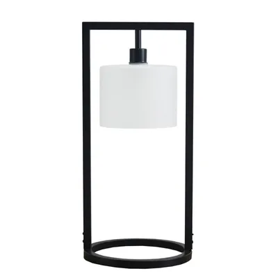 Black Rectangle Hanging Shade Table Lamp