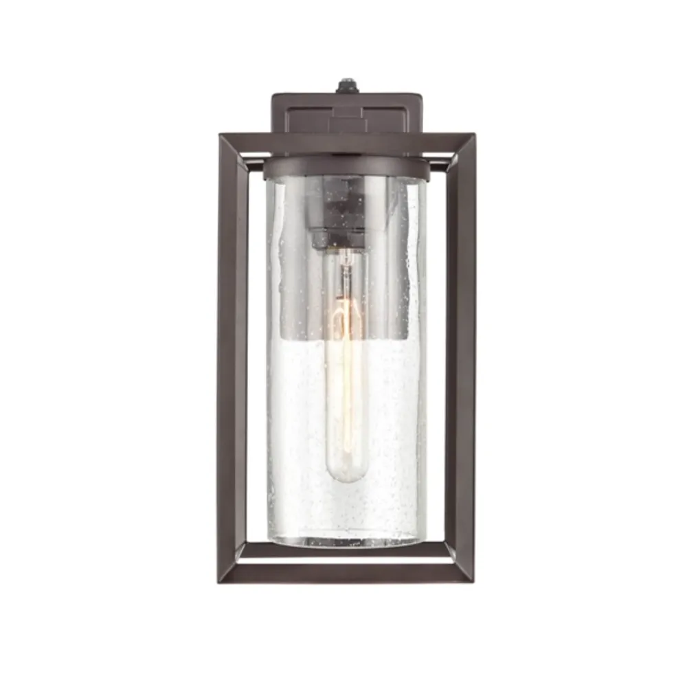 Bronze Open Seeded Glass Outdoor Sconce