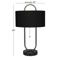 Black Open Metal Loop Table Lamp