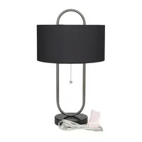 Black Open Metal Loop Table Lamp