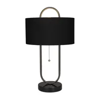 Black Open Metal Loop Table Lamp