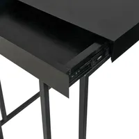 Black Wood and Metal C-Frame Accent Table