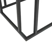 Black Wood and Metal C-Frame Accent Table