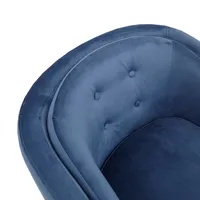 Blue Velvet Tufted Midcentury Modern Accent Chair
