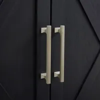Midnight Black X-Shaped Doors Decorative Chest