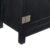 Midnight Black X-Shaped Doors Decorative Chest