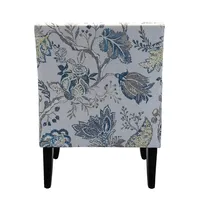 Blue and Yellow Floral Upholstered Accent Chair