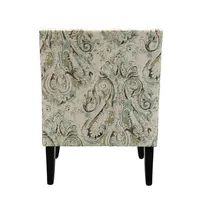 Indigo and Yellow Floral Upholstered Accent Chair