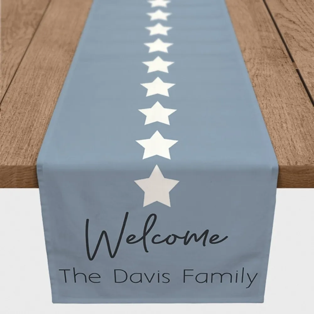 Personalized Welcome Stars Table Runner