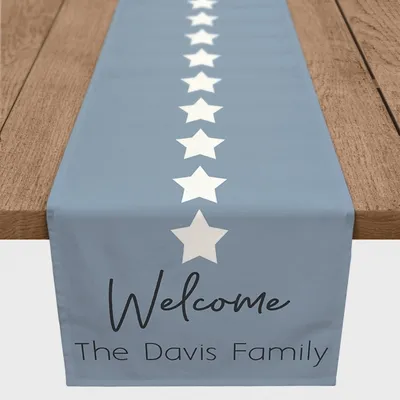 Personalized Welcome Stars Table Runner