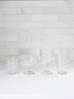 Clear Textured Highball Glasses, Set of 4