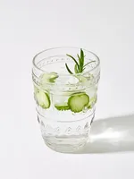 Clear Textured Highball Glasses, Set of 4