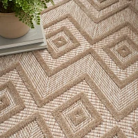 Mocha Diamond Outdoor Area Rug, 6x9