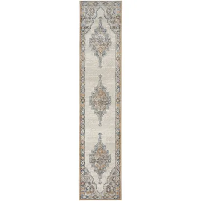Blue and Gray Bordered Trina Runner