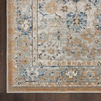 Blue and Gray Bordered Trina Area Rug, 5x7