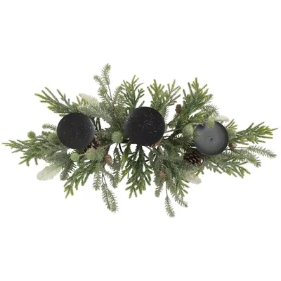 Frosted Evergreen Pine Candle Centerpiece