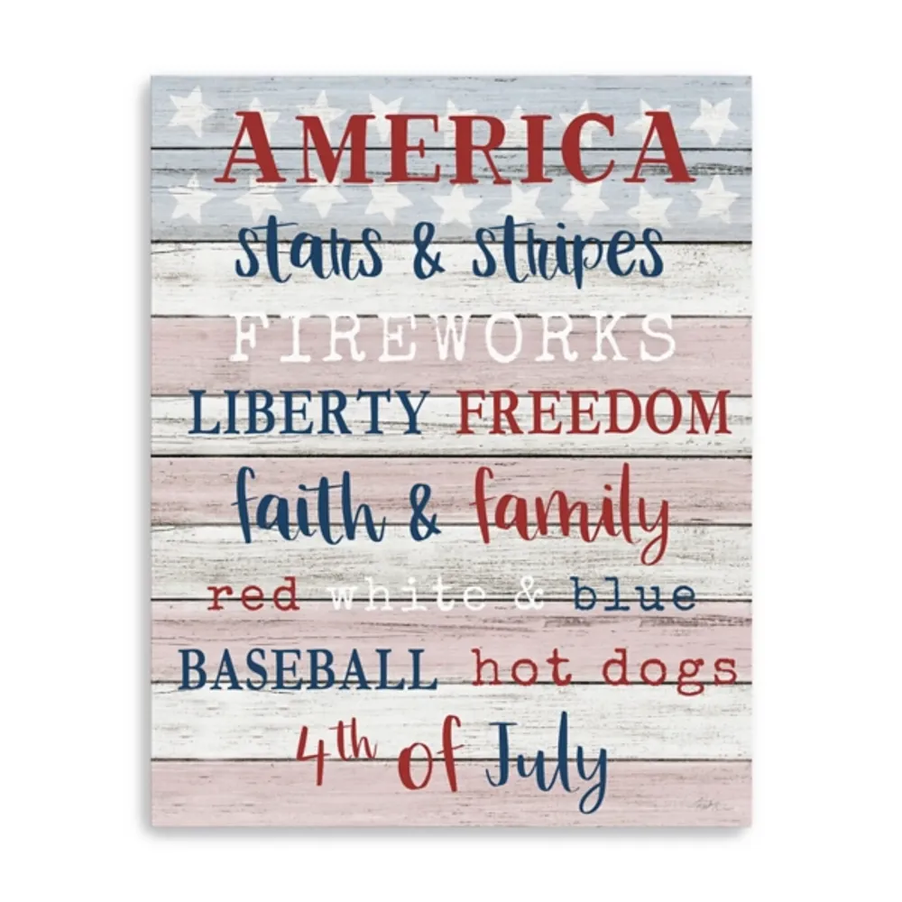 America Stars & Stripes Canvas Wall Plaque