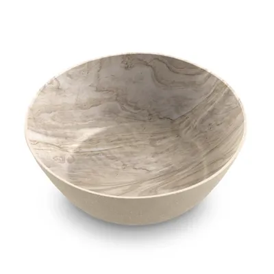 Faux Wood Melamine Low Bowls, Set of 6