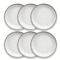 Speckled White Melamine Dinner Plates, Set of 6