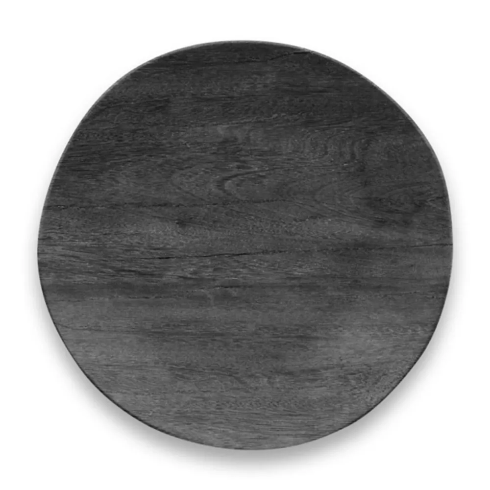 Charcoal Faux Wood Melamine Dinner Plate, Set of 6