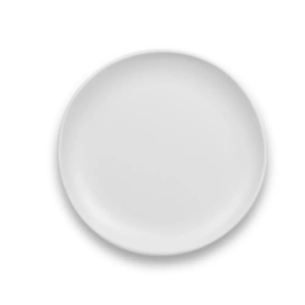 Matte White Melamine Coupe Salad Plates, Set of 6