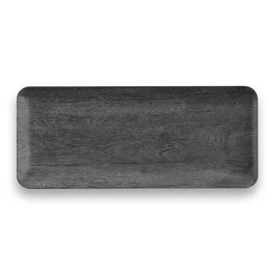 Charcoal Faux Wood Melamine Serving Tray