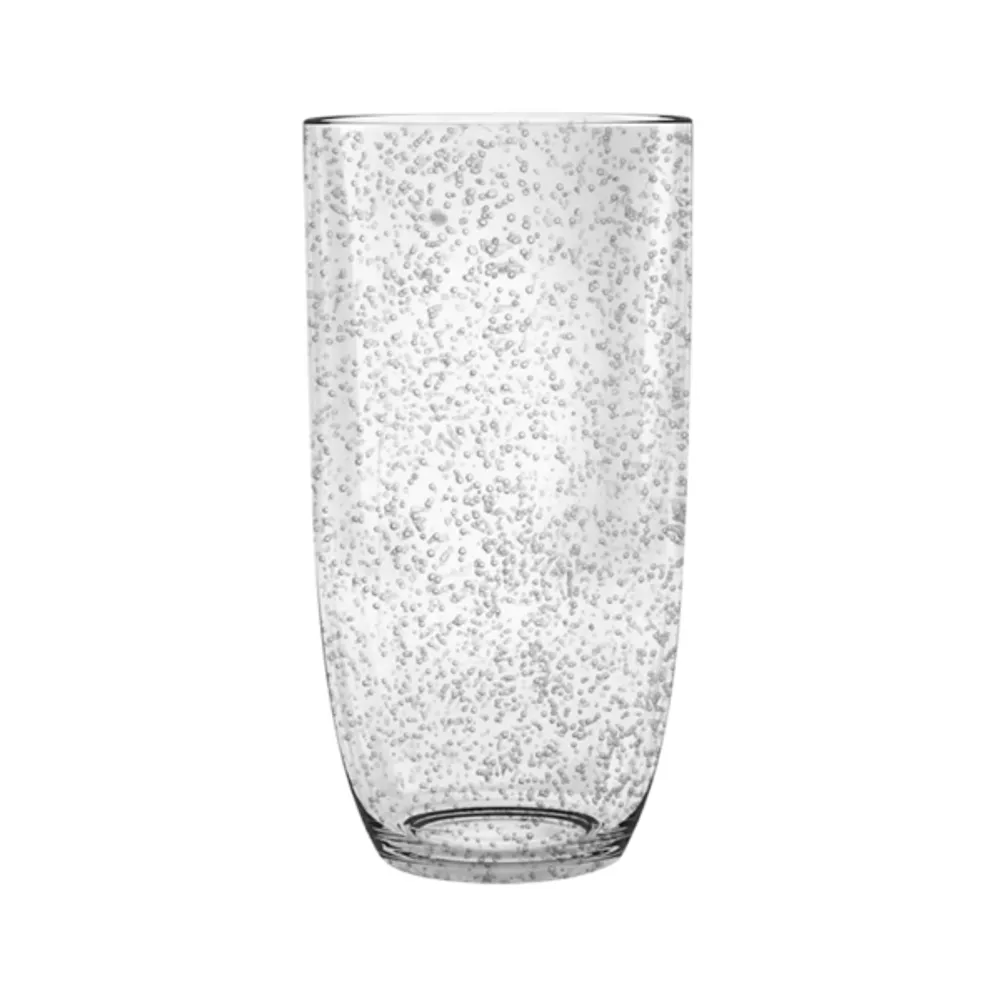 Clear Bubbled Tall Tumbler Glasses, Set of 6