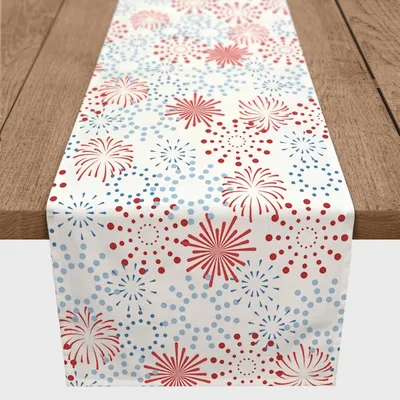 July 4th Fireworks Decorative Table Runner