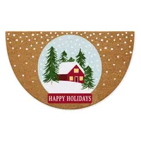 Happy Holidays Half Circle Coir Doormat