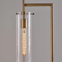 Bronze Glass Cylinder Shade Floor Lamp