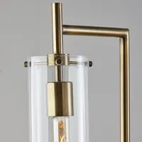 Bronze Glass Cylinder Shade Floor Lamp