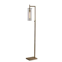 Bronze Glass Cylinder Shade Floor Lamp