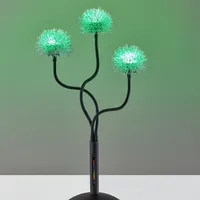 Black Metal 3-Arm Pom Pom Table Lamp