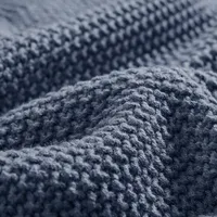 Blue Rylan Knit Throw Blanket