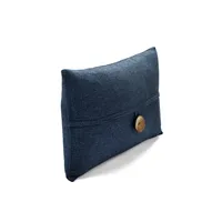 Navy Linen and Button Lumbar Pillow Cover