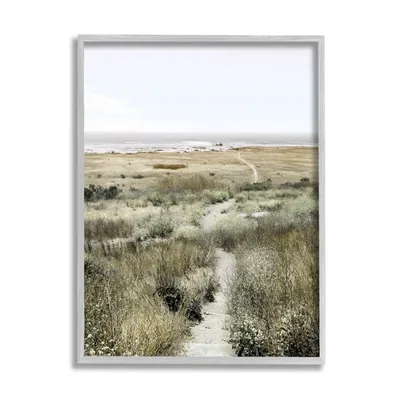 Distant Shoreline Framed Canvas Art Print