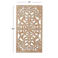 Brown Bohemian Floral Wall Plaque