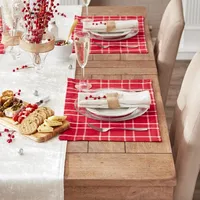 Red Plaid Cotton Placemats, Set of 6