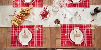 Red Plaid Cotton Placemats, Set of 6