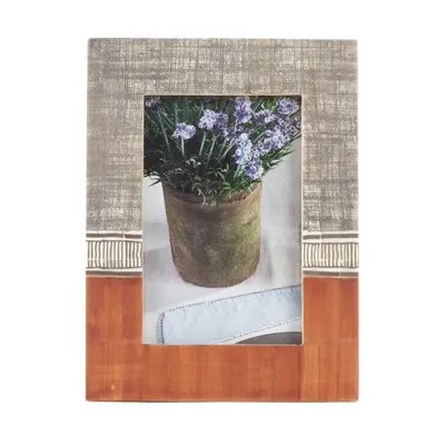 Bone Textured Two Tone Picture Frame, 4x6