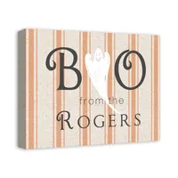 Personalized Boo Ghostly Stripes Wall Plaque