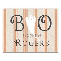 Personalized Boo Ghostly Stripes Wall Plaque