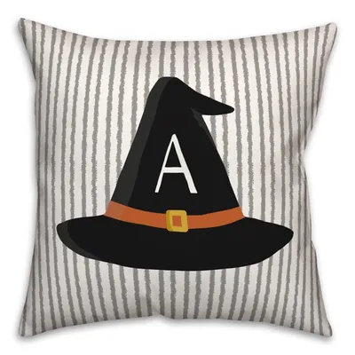 Personalized Witch's Hat Monogram Pillow