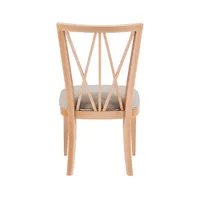 Natural Wood Architectural Dining Chairs, Set of 2