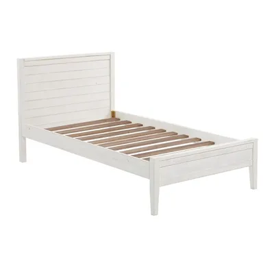 Rustic White Pine Panel Twin Bed Frame