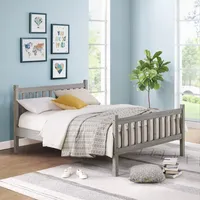 Gray Rustic Spindleback Full Bed Frame